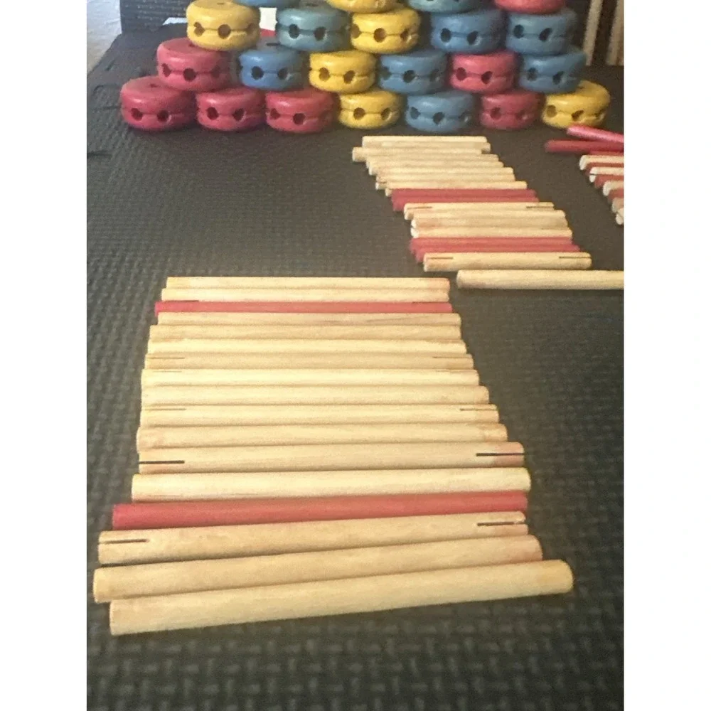 Vintage Makit Build Toy 90+ Pieces with Canister